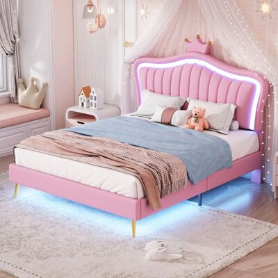 MODFU - Letto corona - 140x200 - Rosa - Bed - Publicité MODFU - Letto corona - 140x200 - Rosa - Bed - Publicité