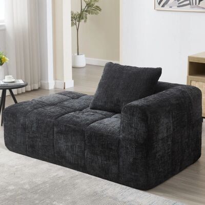 MODFU Chaise Longue Sofa - Negro - 1 plaza - Sofa MODFU Chaise Longue Sofa - Negro - 1 plaza - Sofa