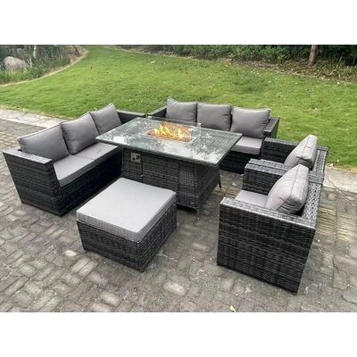 Fimous Fimous 9-Sitzer Gartenmöbel-Set aus PE-Rattan - Gartenmöbel-Set Fimous Fimous 9-Sitzer Gartenmöbel-Set aus PE-Rattan - Gartenmöbel-Set
