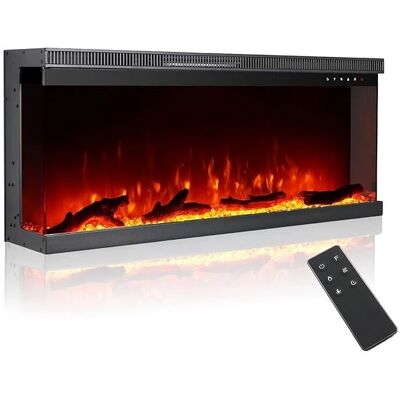 M.C.Haus Electric Fireplace - Black, 40-inch, 3-Sided, Wall-Mount M.C.Haus Electric Fireplace - Black, 40-inch, 3-Sided, Wall-Mount