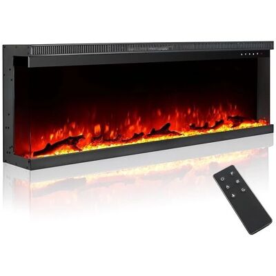 M.C.Haus - 3-Sided Electric Fireplace - Black - Wall-Mount - Electric Fireplace M.C.Haus - 3-Sided Electric Fireplace - Black - Wall-Mount - Electric Fireplace