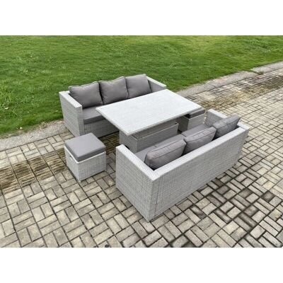 Fimous Rattan Garden Furniture Set Height Adjustable Table Sofa Dining - Garden Set Fimous Rattan Garden Furniture Set Height Adjustable Table Sofa Dining - Garden Set