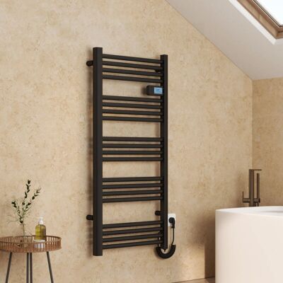 EMKE - 1200x540 - 600W - Negro mate - Calentador de toallas EMKE - 1200x540 - 600W - Negro mate - Calentador de toallas