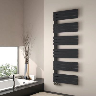 EMKE - 1599x600 - Panel plano - Negro mate - Calentador de toallas EMKE - 1599x600 - Panel plano - Negro mate - Calentador de toallas