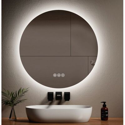 Espejo de baño redondo LED EMKE - Diámetro 80cm Luz Blanca Espejo de baño redondo LED EMKE - Diámetro 80cm Luz Blanca
