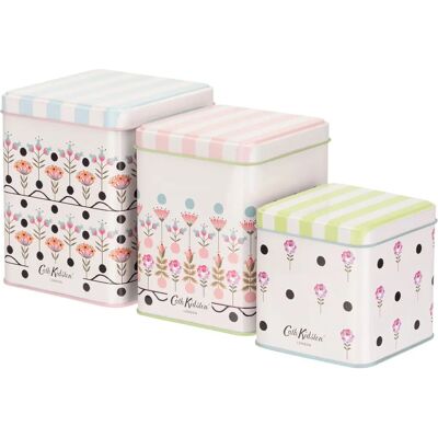 Cath Kidston Painted Table Set of 3 Storage Tins - Vintage Cath Kidston Painted Table Set of 3 Storage Tins - Vintage