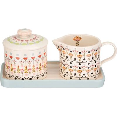 Cath Kidston Painted Table Ceramic Sugar & Milk Jug Set - Kitchenware Cath Kidston Painted Table Ceramic Sugar & Milk Jug Set - Kitchenware