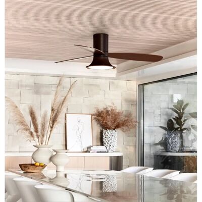 Ventilateur de plafond Beacon Flusso Bronze avec LED et télécommande - Publicité Ventilateur de plafond Beacon Flusso Bronze avec LED et télécommande - Publicité