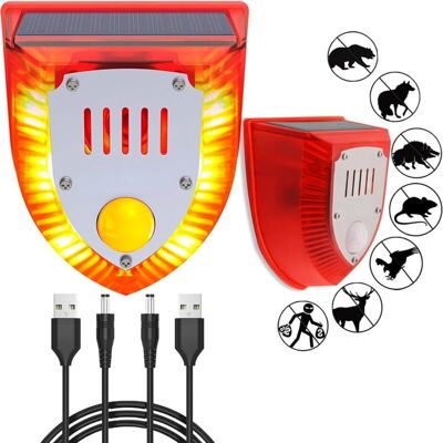 GOTRAYS - 100dB Solar Alarm Light - Rot - Bewegungsmelder GOTRAYS - 100dB Solar Alarm Light - Rot - Bewegungsmelder