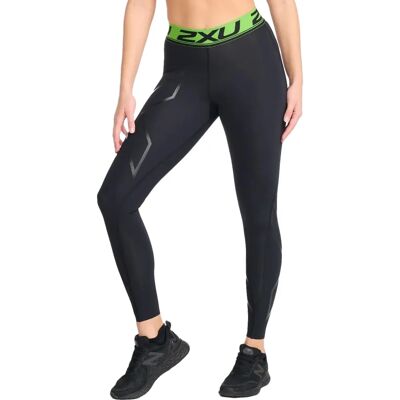 2XU Zwart/Groen Compressie Tight - Vrouwen - Herstel 2XU Zwart/Groen Compressie Tight - Vrouwen - Herstel