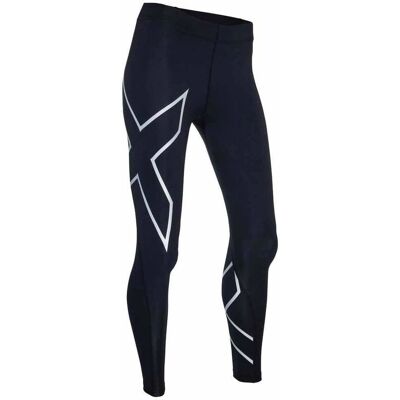2XU Sort/Sølv Core Kompression Strømper - Kvinde Størrelse L 2XU Sort/Sølv Core Kompression Strømper - Kvinde Størrelse L