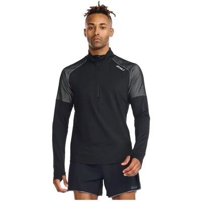 2XU Maglietta a maniche lunghe Light Speed nera per uomo - Maglietta lunga 2XU Maglietta a maniche lunghe Light Speed nera per uomo - Maglietta lunga