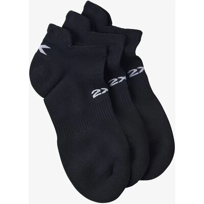2XU - Ankelstrømper 3-pak - Svart 42/46 - Sokker 2XU - Ankelstrømper 3-pak - Svart 42/46 - Sokker