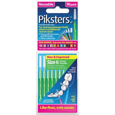 Piksters Interdentalbürsten - Größe 6 - Packung 10 Piksters Interdentalbürsten - Größe 6 - Packung 10