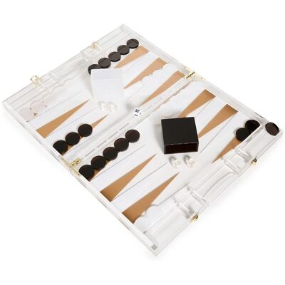 Sunnylife - Backgammon en Lucite Doré - Jeu Classique pour Adultes et Enfants - Élégant et Durable - Publicité Sunnylife - Backgammon en Lucite Doré - Jeu Classique pour Adultes et Enfants - Élégant et Durable - Publicité