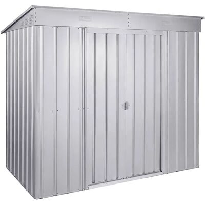 Globel Gerätehaus Skillion - Metall, Silber, Kompakt - Gartenhaus Globel Gerätehaus Skillion - Metall, Silber, Kompakt - Gartenhaus