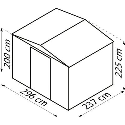 Globel Gerätehaus Tower 108 - Stahl, Silber, 6,99 m² Globel Gerätehaus Tower 108 - Stahl, Silber, 6,99 m²