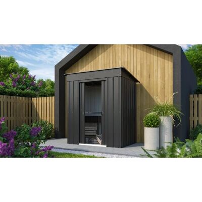 Globel Metall-Gartenhaus Skillion - Rostfreies Stahl, Anthrazit - Gartenschuppen Globel Metall-Gartenhaus Skillion - Rostfreies Stahl, Anthrazit - Gartenschuppen