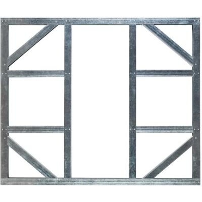 Globel Gartenhaus + Gartenschrank Fundamentrahmen - 5x8 - Stahl, Silber Globel Gartenhaus + Gartenschrank Fundamentrahmen - 5x8 - Stahl, Silber