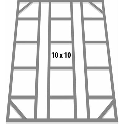 Globel Stahl Fundamentrahmen für Gerätehaus 10x10 - Silber Globel Stahl Fundamentrahmen für Gerätehaus 10x10 - Silber