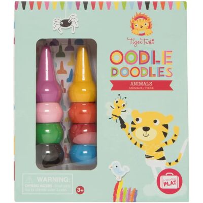 Ensemble de Couleurs Tiger Tribe - Animaux - 8 Crayons - Autocollants - Rangement - Publicité Ensemble de Couleurs Tiger Tribe - Animaux - 8 Crayons - Autocollants - Rangement - Publicité