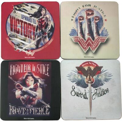 Ensemble de sous-verres Wonder Woman - Collectible, Qualité, Stylisé - Publicité Ensemble de sous-verres Wonder Woman - Collectible, Qualité, Stylisé - Publicité