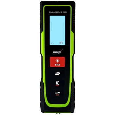 Imex Red Bullseye 30m Laser Distance Measurer - Distance, Area, Volume Imex Red Bullseye 30m Laser Distance Measurer - Distance, Area, Volume