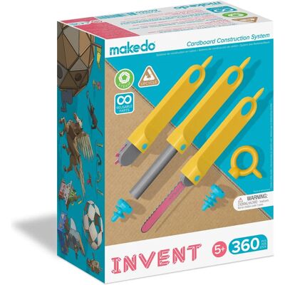 Ensemble d'outils Invent Makedo - 360 pièces - Publicité Ensemble d'outils Invent Makedo - 360 pièces - Publicité