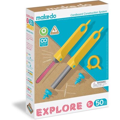 Ensemble d'outils Makedo Explore - 50 pièces - Jouet de construction - Publicité Ensemble d'outils Makedo Explore - 50 pièces - Jouet de construction - Publicité