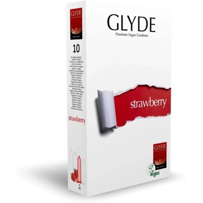 Preservativi Vegani Glyde Sapore Fragola - 10 Pezzi Preservativi Vegani Glyde Sapore Fragola - 10 Pezzi