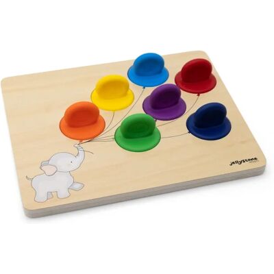 Jellystone Designs Tęczowy Drewniany Sorter Kształtów - Zabawka Edukacyjna Jellystone Designs Tęczowy Drewniany Sorter Kształtów - Zabawka Edukacyjna