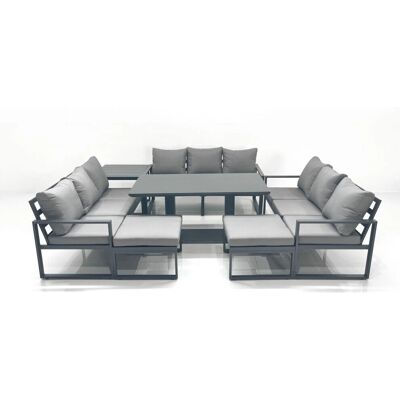 Fimous - 11 Seater - Aluminium - Dark Grey - Garden furniture set Fimous - 11 Seater - Aluminium - Dark Grey - Garden furniture set