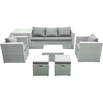Fimous - 7 Seater Rattan Garden Furniture Set Fimous - 7 Seater Rattan Garden Furniture Set