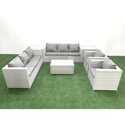 Fimous - Outdoor Rattan Sofa Garden Set - 2 Armchairs - Oblong Coffee Table - Garden Set Fimous - Outdoor Rattan Sofa Garden Set - 2 Armchairs - Oblong Coffee Table - Garden Set