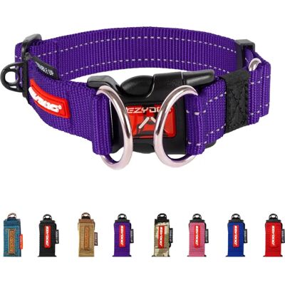 EZYDOG Double Dog Collar - Soft Touch, Reflective, Stainless Steel D-Rings EZYDOG Double Dog Collar - Soft Touch, Reflective, Stainless Steel D-Rings
