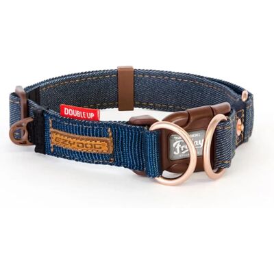 EzyDog Double Up Denim Dog Collar - Small, Medium, Large - Dog Collar EzyDog Double Up Denim Dog Collar - Small, Medium, Large - Dog Collar