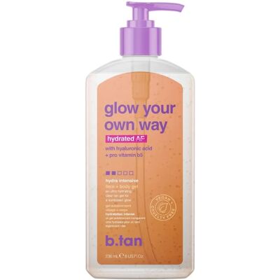 b.tan, Glow Your Own Way, Hydrated AF, Gradual Face + Body Gel - Selvbruningsgel b.tan, Glow Your Own Way, Hydrated AF, Gradual Face + Body Gel - Selvbruningsgel