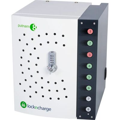 Station de Chargement LocknCharge Putnam 8 - Pour 8 Tablettes/Téléphones - Publicité Station de Chargement LocknCharge Putnam 8 - Pour 8 Tablettes/Téléphones - Publicité