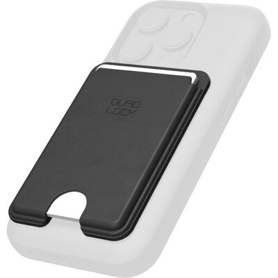 Quad Lock Black Vegan Leather Wallet - Secure Card Holder - 1-3 Cards Quad Lock Black Vegan Leather Wallet - Secure Card Holder - 1-3 Cards