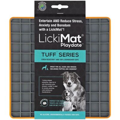 LickiMat Playdate Tuff - Tapis pour chiens - Orange - Publicité LickiMat Playdate Tuff - Tapis pour chiens - Orange - Publicité