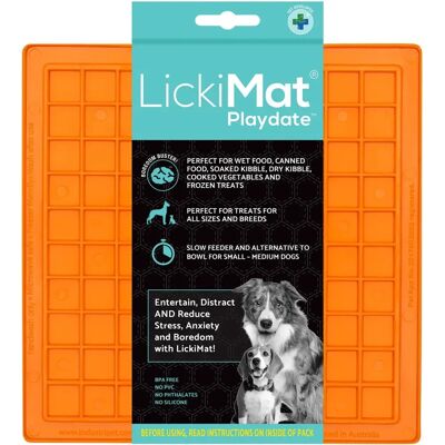 LickiMat Playdate Pomarańczowa Mata na Przysmaki - 20cm LickiMat Playdate Pomarańczowa Mata na Przysmaki - 20cm