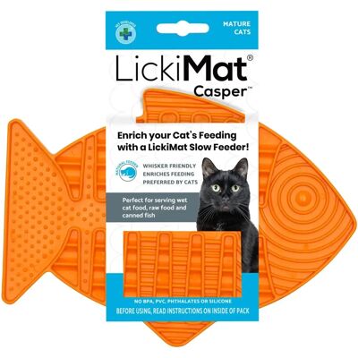 LickiMat Casper Schleckmatte für Katzen - Orangene Treat-Matte LickiMat Casper Schleckmatte für Katzen - Orangene Treat-Matte