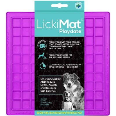 LickiMat Playdate Tappetino per Ricompense per Cani Viola - 20x20cm LickiMat Playdate Tappetino per Ricompense per Cani Viola - 20x20cm