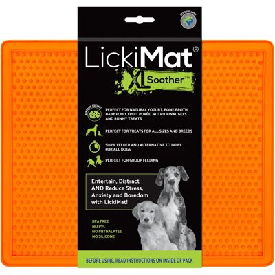 LickiMat Classique Tapis Apaisant pour Chiens Orange - Tapis pour chiens - Publicité LickiMat Classique Tapis Apaisant pour Chiens Orange - Tapis pour chiens - Publicité