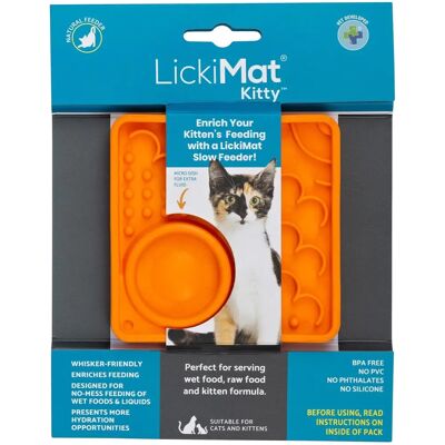 LickiMat - Kitty - Bol intégré - Surface texturée - Tapis d’alimentation pour animaux - Publicité LickiMat - Kitty - Bol intégré - Surface texturée - Tapis d’alimentation pour animaux - Publicité