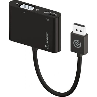 Alogic 2-in-1 DisplayPort HDMI VGA Adapter Schwarz Alogic 2-in-1 DisplayPort HDMI VGA Adapter Schwarz