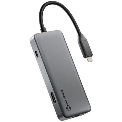 Alogic Spark 6-en-1 Hub - USB-C, HDMI, Ethernet, USB-A, USB-C PD - Gris - Publicité Alogic Spark 6-en-1 Hub - USB-C, HDMI, Ethernet, USB-A, USB-C PD - Gris - Publicité