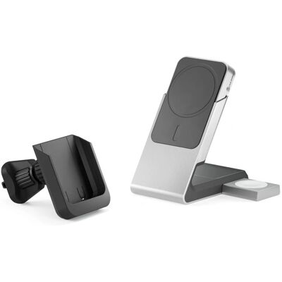 Alogic Matrix+ Flow Wireless Ladestation - 3-in-1, 5000mAh, MagSafe, Auto Alogic Matrix+ Flow Wireless Ladestation - 3-in-1, 5000mAh, MagSafe, Auto