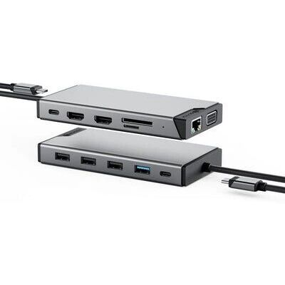 Alogic Dv3 12-in-1 USB-C Dual Display Mini Dock - Laptop Dock / Port Replikator Alogic Dv3 12-in-1 USB-C Dual Display Mini Dock - Laptop Dock / Port Replikator