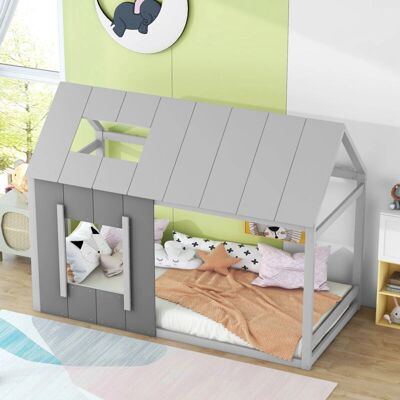 OKWISH - House bed 90x200 cm - House-shaped - Windowed roof - Cama OKWISH - House bed 90x200 cm - House-shaped - Windowed roof - Cama